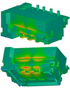 Fluid dynamics simulation of controlled casting cooling