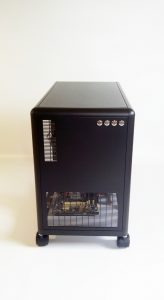 Front view of DEXTER personal computer cluster using mATX motherboards