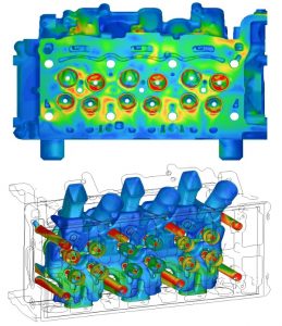 Fluid dynamics simulation of cylinder head casting vacuum cleaning